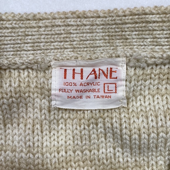 Thane Sweater Vest Button Up Tan Cream Womens Size L - Picture 5 of 13